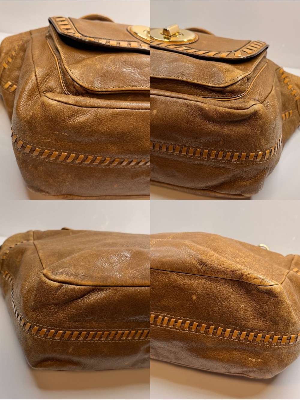 ๐ป Vintage Coach Whipstitch Turnlock Kisslock Slouchy Satchel โ RARE - Picture 15 of 15